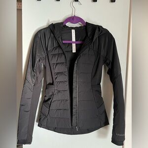Lululemon Down For It All full zip black jacket, size 0